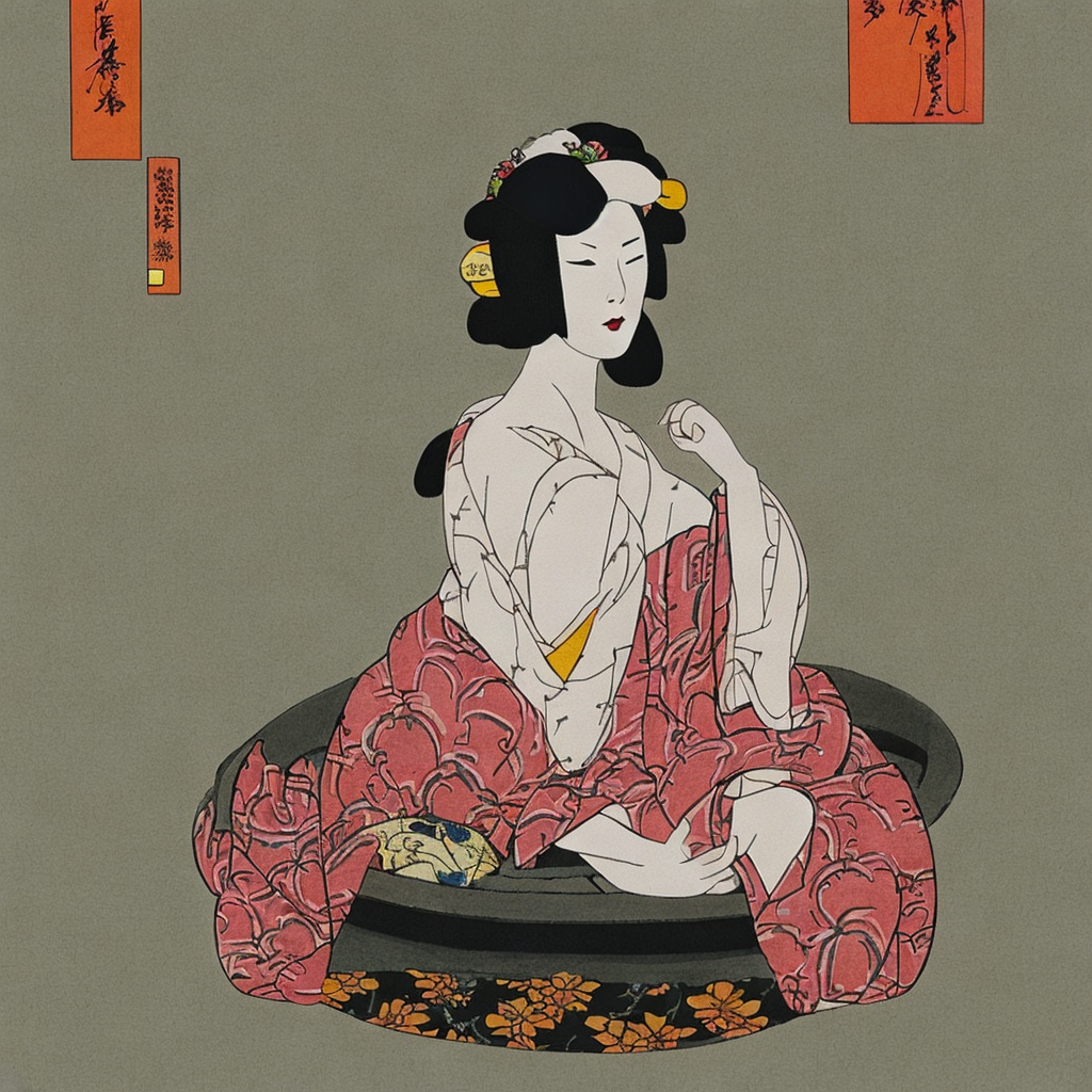 Geisha in the bath