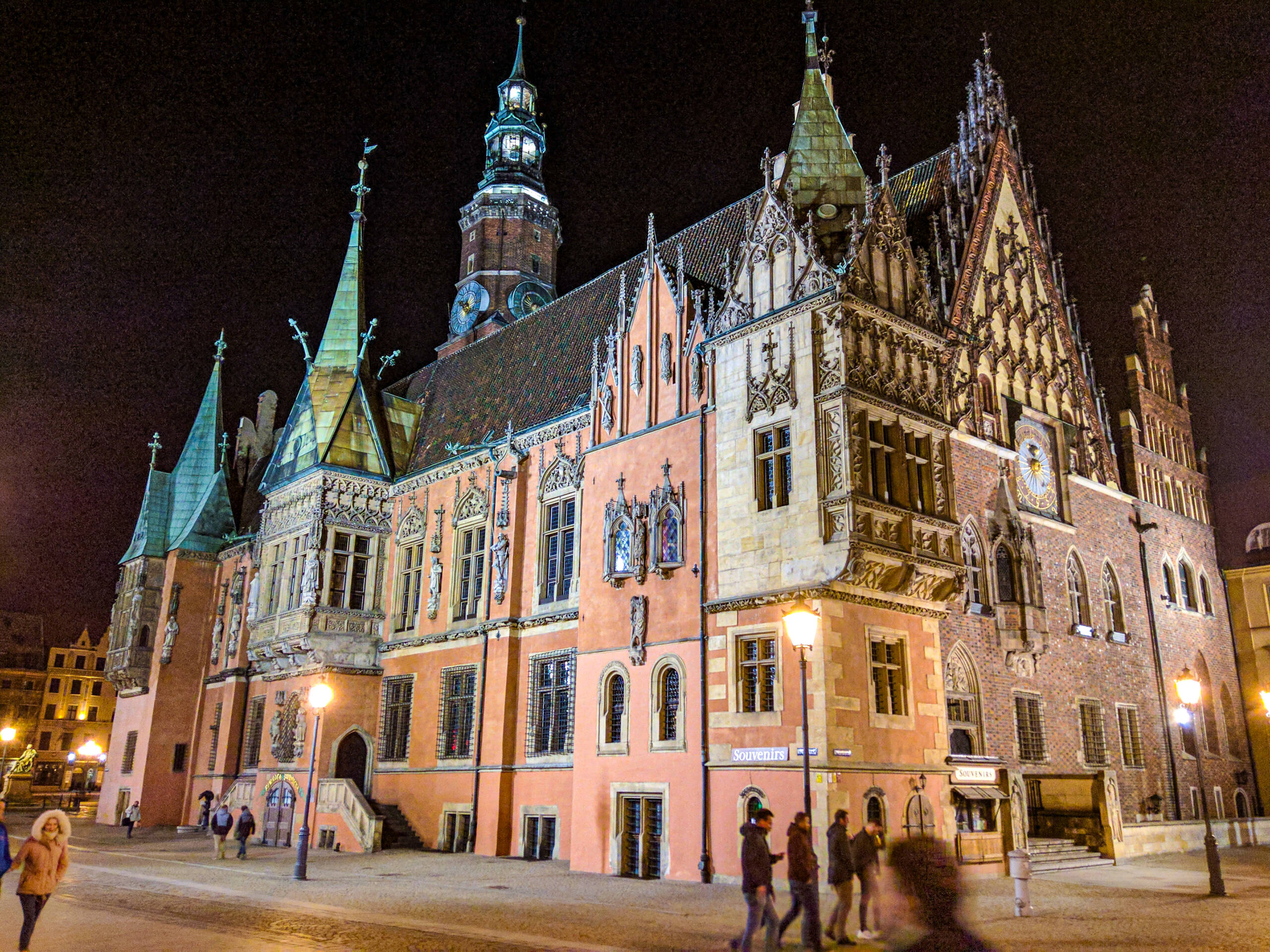 Wrocław's Old Town Hall at Night